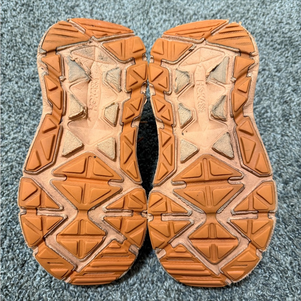Hoka Women's Gray and Orange Trail Running Shoes - Picture 5 of 6